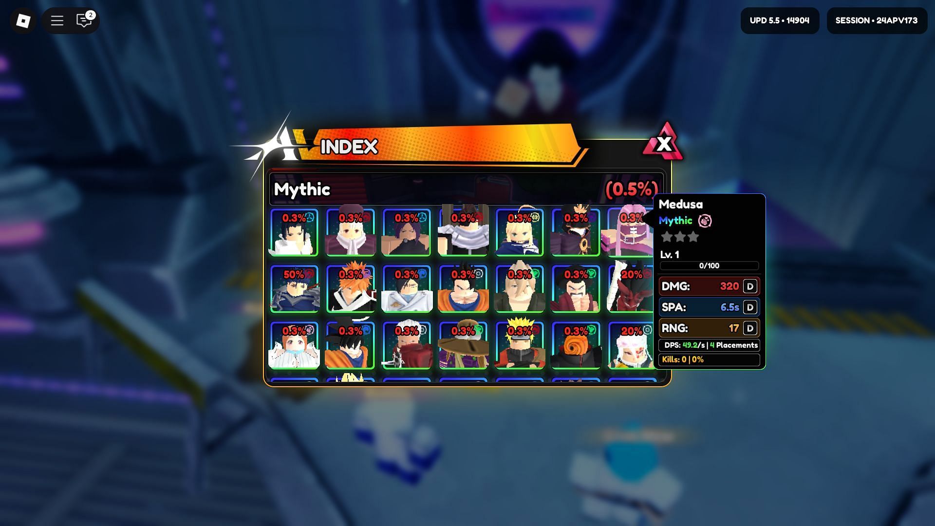 Medusa on the Special Summon banner (Image via Roblox)
